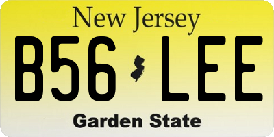 NJ license plate B56LEE