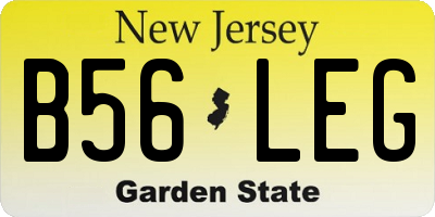 NJ license plate B56LEG