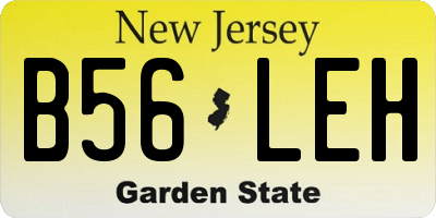 NJ license plate B56LEH