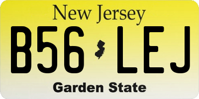 NJ license plate B56LEJ