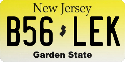 NJ license plate B56LEK