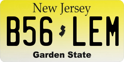 NJ license plate B56LEM
