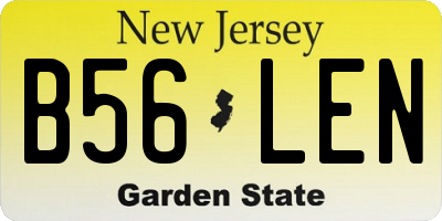 NJ license plate B56LEN