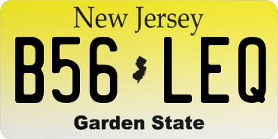 NJ license plate B56LEQ