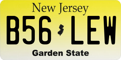 NJ license plate B56LEW