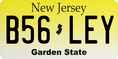 NJ license plate B56LEY