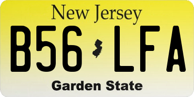 NJ license plate B56LFA