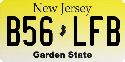 NJ license plate B56LFB