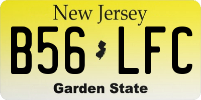 NJ license plate B56LFC