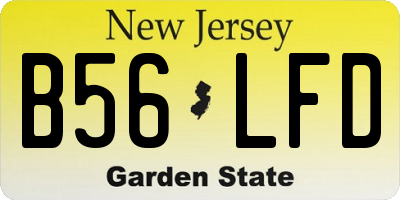 NJ license plate B56LFD