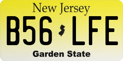 NJ license plate B56LFE