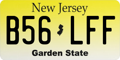 NJ license plate B56LFF