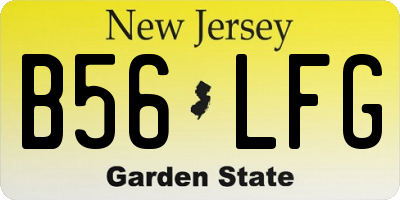 NJ license plate B56LFG
