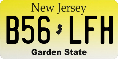 NJ license plate B56LFH