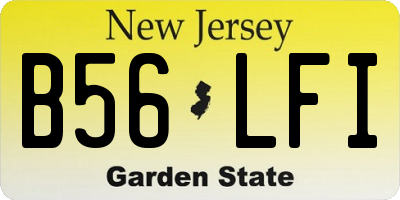 NJ license plate B56LFI