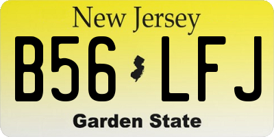 NJ license plate B56LFJ