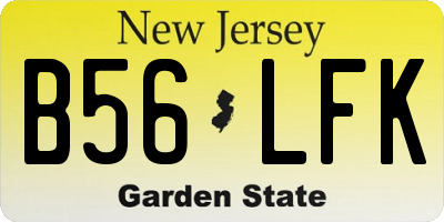 NJ license plate B56LFK