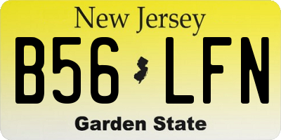 NJ license plate B56LFN