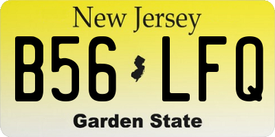 NJ license plate B56LFQ
