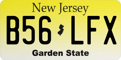 NJ license plate B56LFX