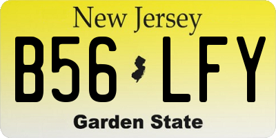 NJ license plate B56LFY
