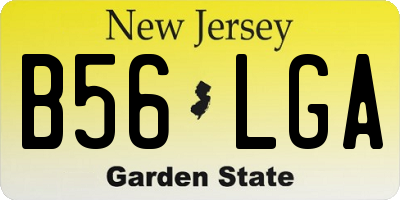 NJ license plate B56LGA