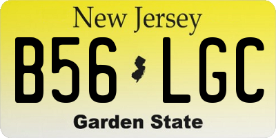 NJ license plate B56LGC