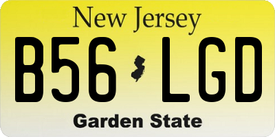 NJ license plate B56LGD
