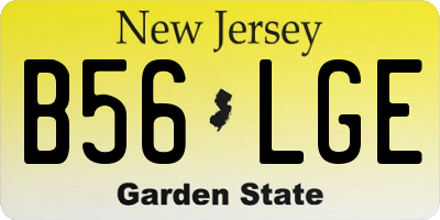 NJ license plate B56LGE