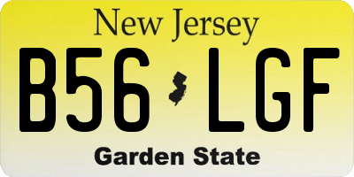 NJ license plate B56LGF