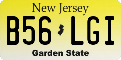 NJ license plate B56LGI