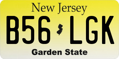NJ license plate B56LGK