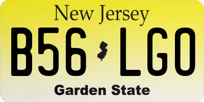 NJ license plate B56LGO