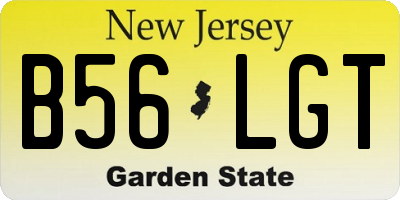 NJ license plate B56LGT