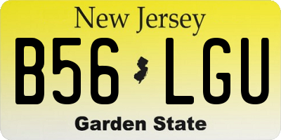 NJ license plate B56LGU