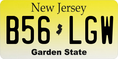 NJ license plate B56LGW