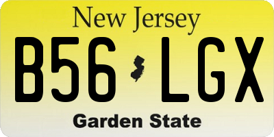 NJ license plate B56LGX