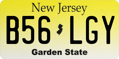 NJ license plate B56LGY