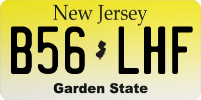 NJ license plate B56LHF