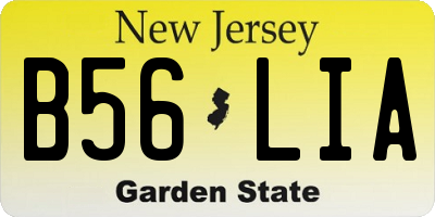 NJ license plate B56LIA
