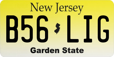 NJ license plate B56LIG