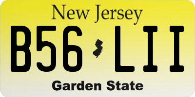 NJ license plate B56LII