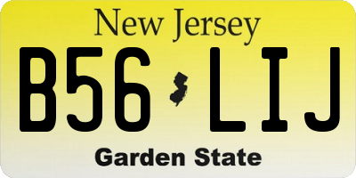 NJ license plate B56LIJ