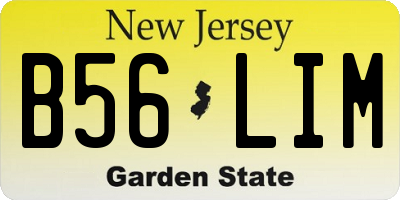 NJ license plate B56LIM