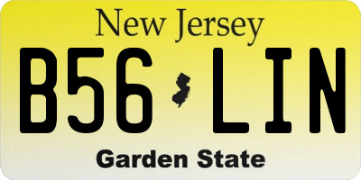 NJ license plate B56LIN
