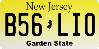 NJ license plate B56LIO