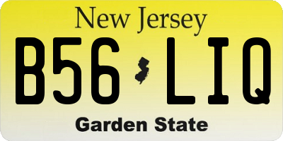 NJ license plate B56LIQ