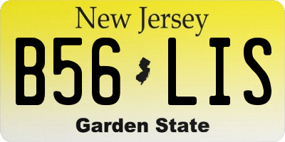 NJ license plate B56LIS