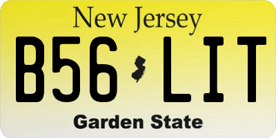 NJ license plate B56LIT