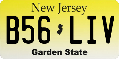 NJ license plate B56LIV